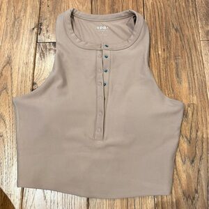 YPB sculptLUX Plunge Henley Slim Tank